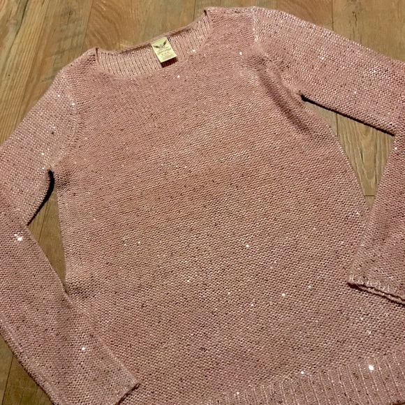 Blush Pink Sequin Blouse - Picture 4 of 5